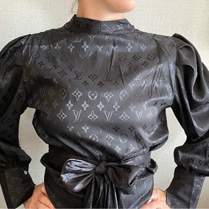 Black Silk Designer Top.